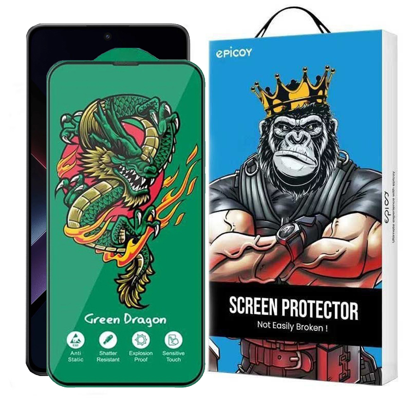 محافظ صفحه نمایش اپیکوی مدل Green Dragon ExplosionProof مناسب برای گوشی موبایل شیائومی Poco X7 Pro/X7/X6 Pro/X6 محافظ صفحه نمایش اپیکوی مدل Green Dragon ExplosionProof مناسب برای گوشی موبایل شیائومی Poco X7 Pro/X7/X6 Pro/X6