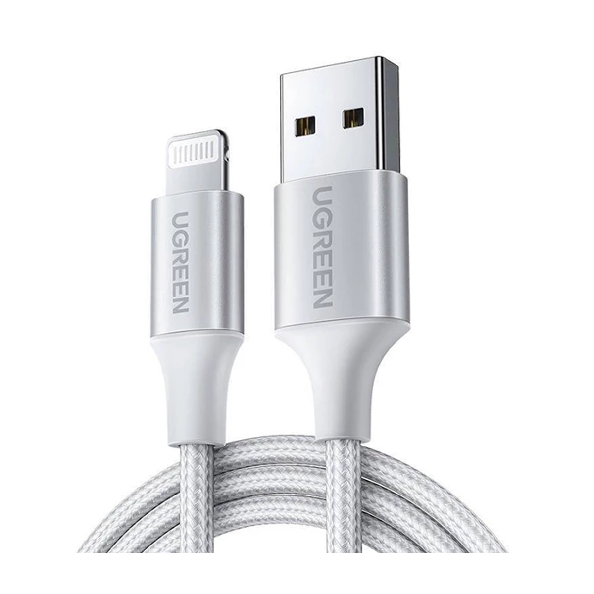 کابل لایتنینگ به USB یوگرین US199 مدل 60163 طول 2 متر-نقرهای کابل لایتنینگ به USB یوگرین US199 مدل 60163 طول 2 متر-نقرهای