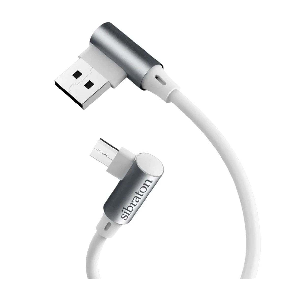 کابل میکرو یو اس بی سیبراتون مدل S245A طول 1.1 متر-سفید نقره ای کابل میکرو یو اس بی سیبراتون مدل S245A طول 1.1 متر-سفید نقره ای