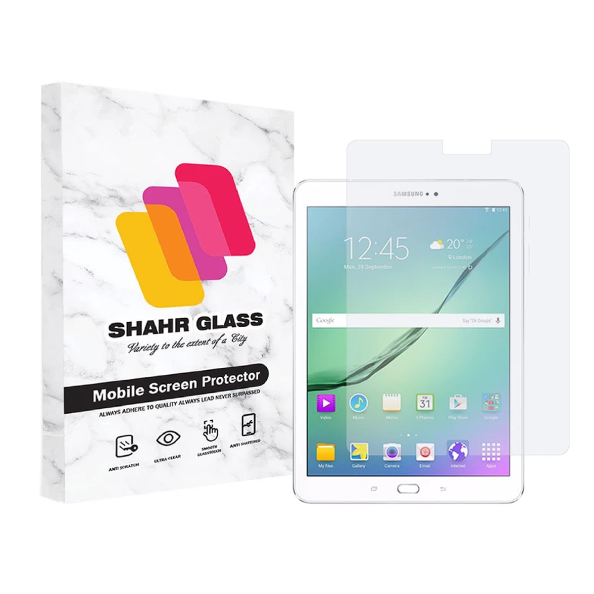 گلس تبلت سامسونگ Galaxy Tab S2 9.7 2015 شهر گلس مدل SMPT2 -بی رنگ شفاف گلس تبلت سامسونگ Galaxy Tab S2 9.7 2015 شهر گلس مدل SMPT2 -بی رنگ شفاف
