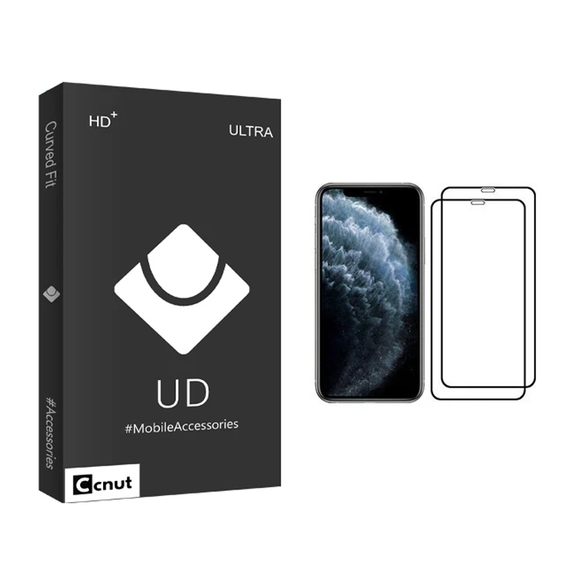 گلس گوشی اپل iPhone 11 Pro کوکونات مدل UD Black بسته دو عددی گلس گوشی اپل iPhone 11 Pro کوکونات مدل UD Black بسته دو عددی