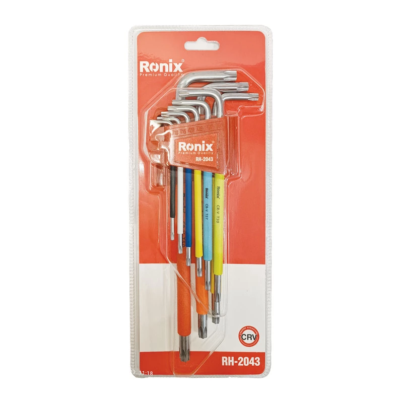 ست آچار آلن ستاره ای رونیکس 9 عددی مدل RH-2043-چند رنگ ست آچار آلن ستاره ای رونیکس 9 عددی مدل RH-2043-چند رنگ