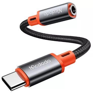 کابل تایپ سی به جک 3.5 میلی متری مک دودو مدل CA-7561 طول 0.1 متر-مشکی کابل تایپ سی به جک 3.5 میلی متری مک دودو مدل CA-7561 طول 0.1 متر-مشکی