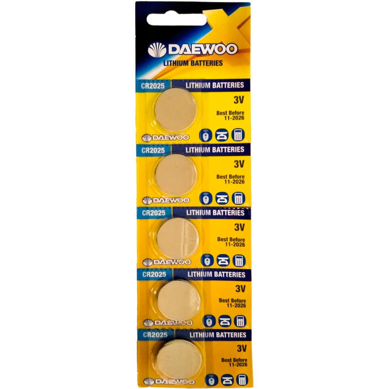 باتری سکه ای دوو مدل CR2025 بسته 5 عددی باتری سکه ای دوو مدل CR2025 بسته 5 عددی