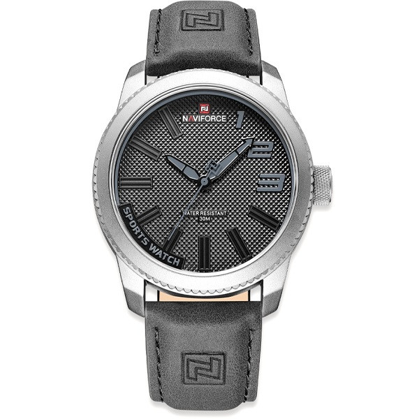 ساعت مچی مردانه نیوی فورس مدل 9202GY-بدنه نقره ای بند مشکی ساعت مچی مردانه نیوی فورس مدل 9202GY-بدنه نقره ای بند مشکی