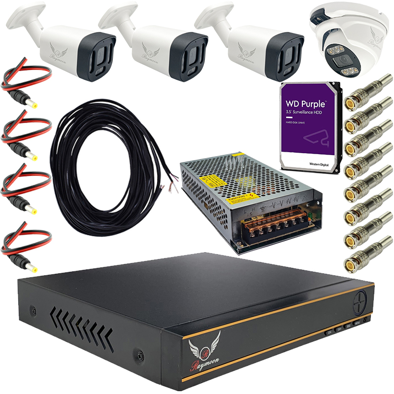 پک سیستم امنیتی رایمون مدل 2 مگاپیکسل کد RP-2MP-MS4C04 پک سیستم امنیتی رایمون مدل 2 مگاپیکسل کد RP-2MP-MS4C04