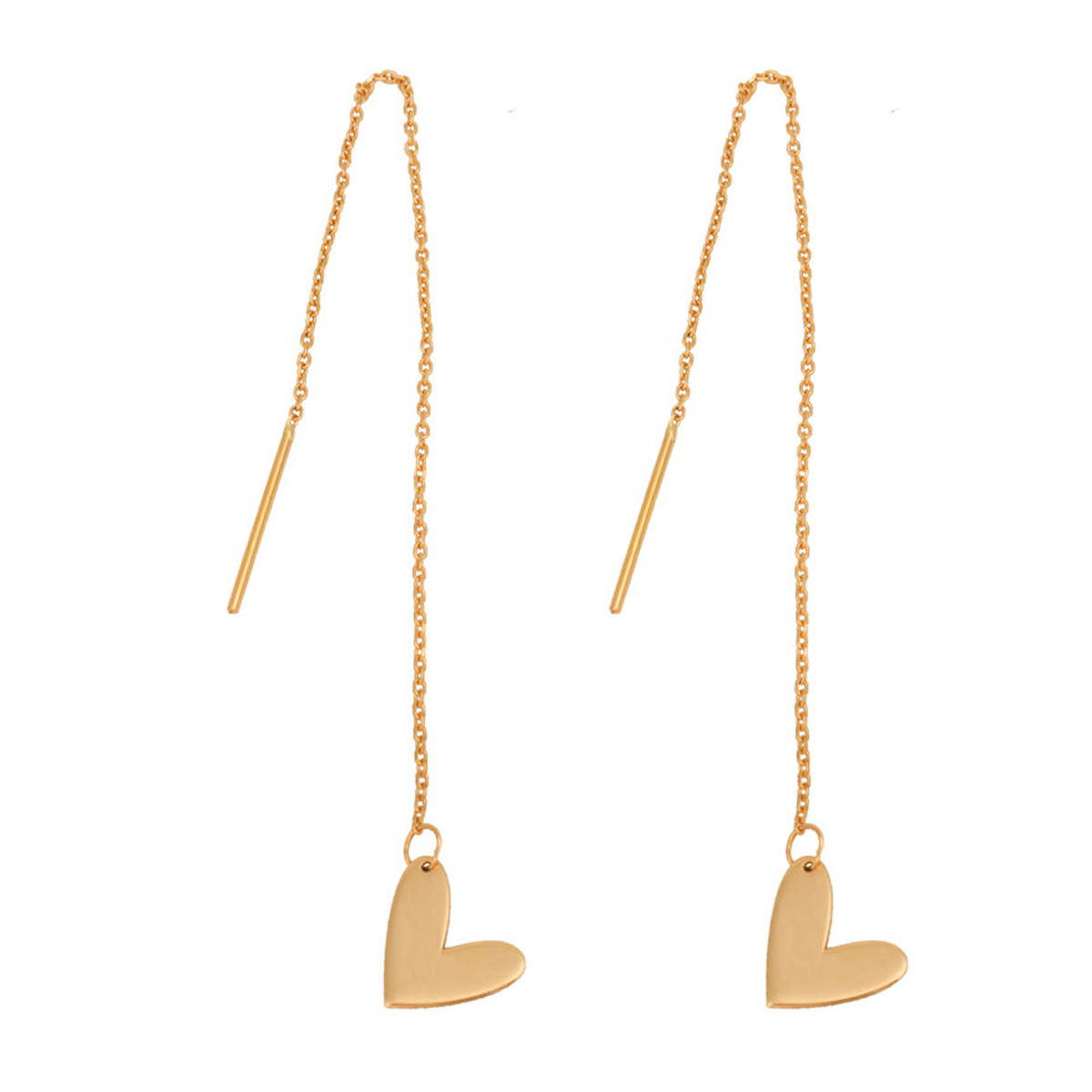 گوشواره طلا زنانه طرح قلب مینیمال قو طلایی کد 035458-1.40 گوشواره طلا زنانه طرح قلب مینیمال قو طلایی کد 035458-1.40