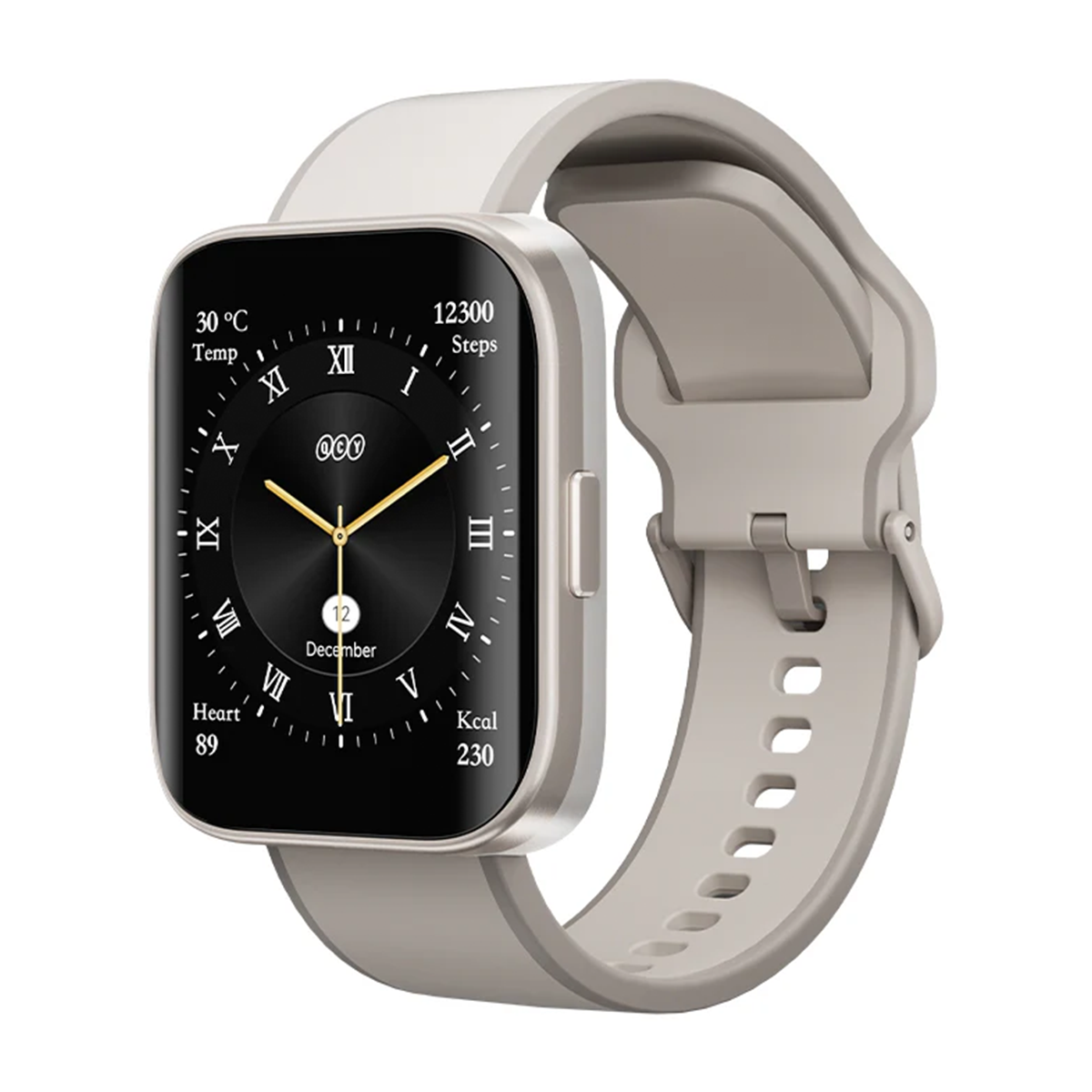 ساعت هوشمند کیو سی وای مدل Urban GS-بدنه نقره ای بند کرم ساعت هوشمند کیو سی وای مدل Urban GS-بدنه نقره ای بند کرم