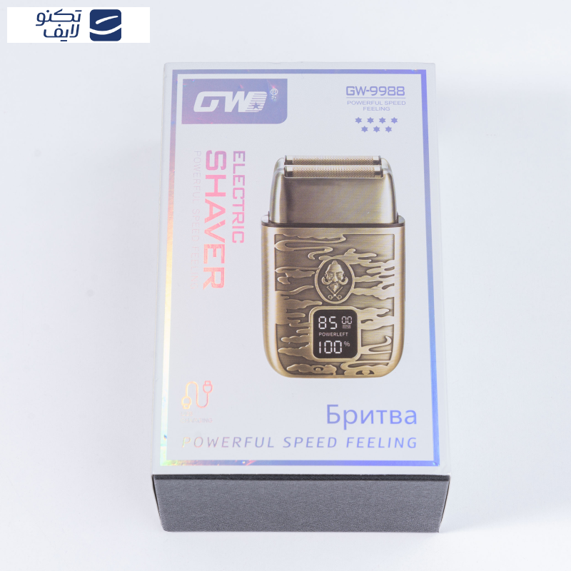 ماشین اصلاح موی صورت جی دبلیو مدل GW-9988، اصلاح به صورت صفر زن، طراحی ارگونومیک، نمایشگر LCD، منبع انرژی با کابل USB، تکنولوژی اصلاح به صورت شیو فویلی ماشین اصلاح موی صورت جی دبلیو مدل GW-9988، اصلاح به صورت صفر زن، طراحی ارگونومیک، نمایشگر LCD، منبع انرژی با کابل USB، تکنولوژی اصلاح به صورت شیو فویلی