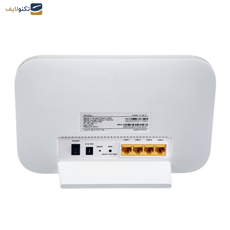 مودم 4G/TD-LTE ایرانسل مدل tfi60 s1 به همراه سیم کارت دائمی و 20 گیگابایت اینترنت یک ماهه مودم 4G/TD-LTE ایرانسل مدل tfi60 s1 به همراه سیم کارت دائمی و 20 گیگابایت اینترنت یک ماهه