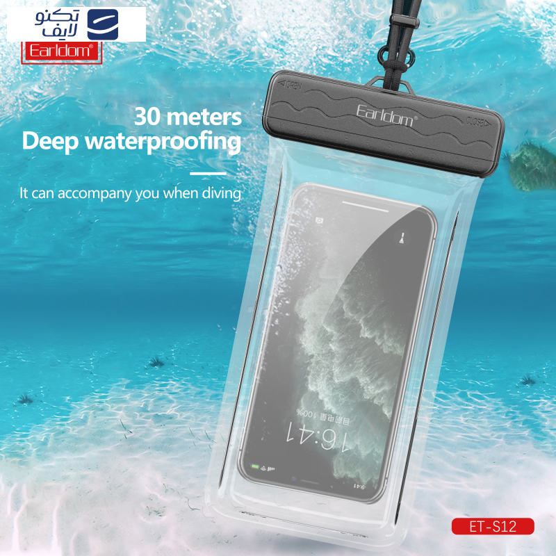 کاور موبایل ضد آب ارلدام مدل WATERPROOF S12 مناسب برای گوشی موبایل تا سایز 6.5 اینچ کاور موبایل ضد آب ارلدام مدل WATERPROOF S12 مناسب برای گوشی موبایل تا سایز 6.5 اینچ