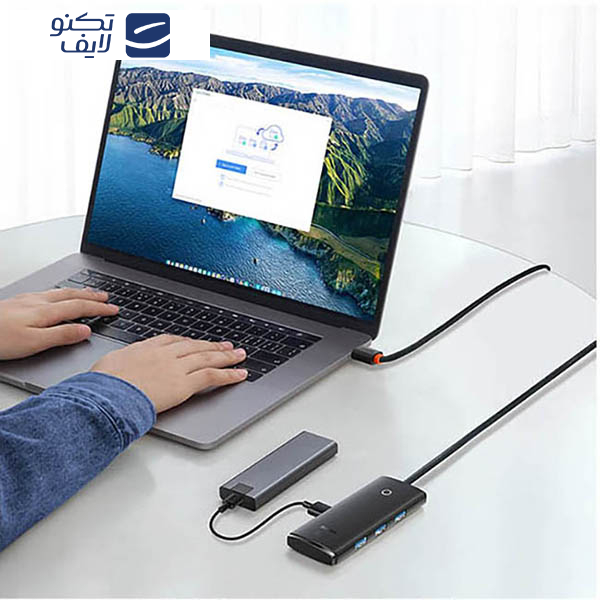 هاب 4 پورت usb-c باسئوس مدل wkqx030401 هاب 4 پورت usb-c باسئوس مدل wkqx030401