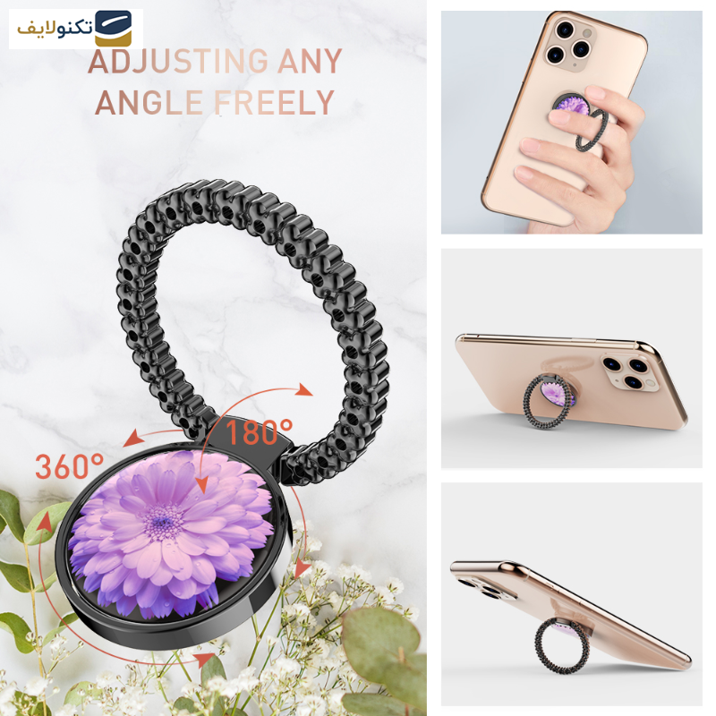 پایه نگهدارنده گوشی موبایل آها استایل مدل st11-Black پایه نگهدارنده گوشی موبایل آها استایل مدل st11-Black