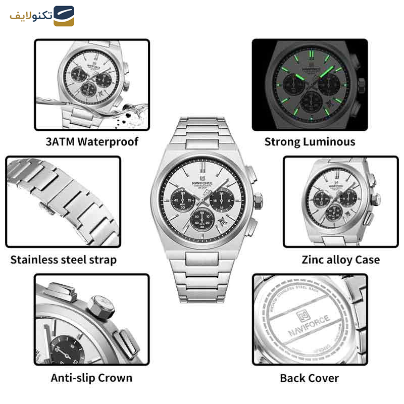 ساعت مچی عقربهای مردانه نیوی فورس مدل NF8048 SWS ساعت مچی عقربهای مردانه نیوی فورس مدل NF8048 SWS