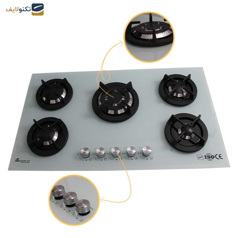 اجاق گاز صفحه ای آذرلوکس مدل G05ML-C17W اجاق گاز صفحه ای آذرلوکس مدل G05ML-C17W