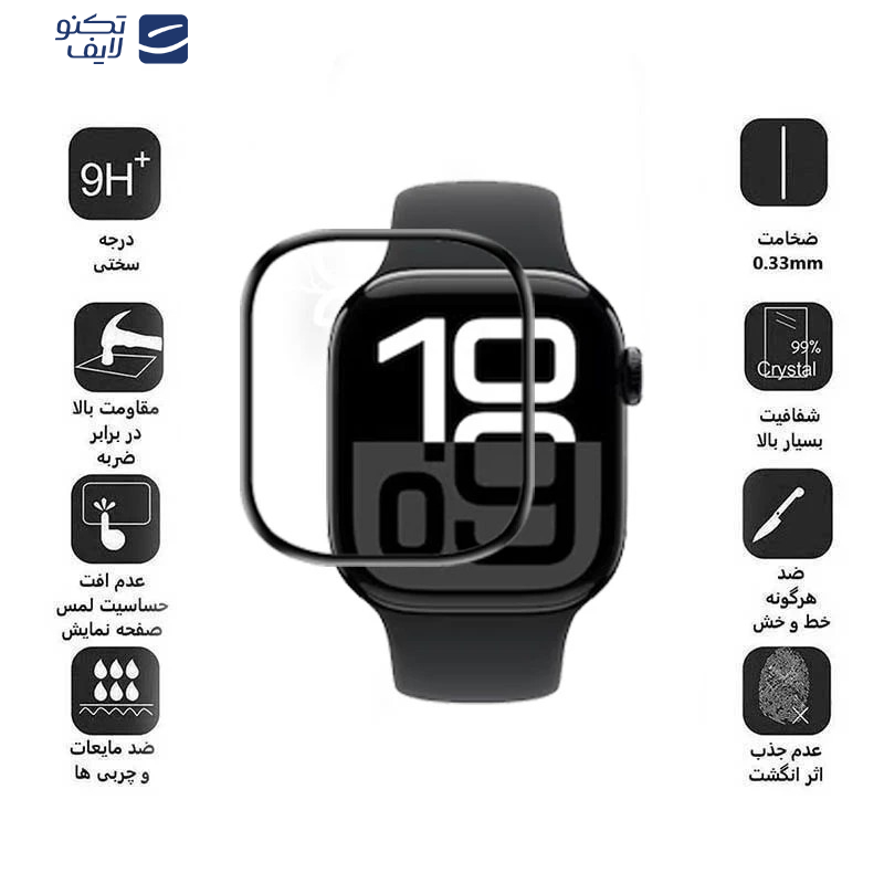 محافظ صفحه نمایش بوف مدل FullGlue مناسب برای اپل واچ سری 10 سایز 46 میلی متری محافظ صفحه نمایش بوف مدل FullGlue مناسب برای اپل واچ سری 10 سایز 46 میلی متری