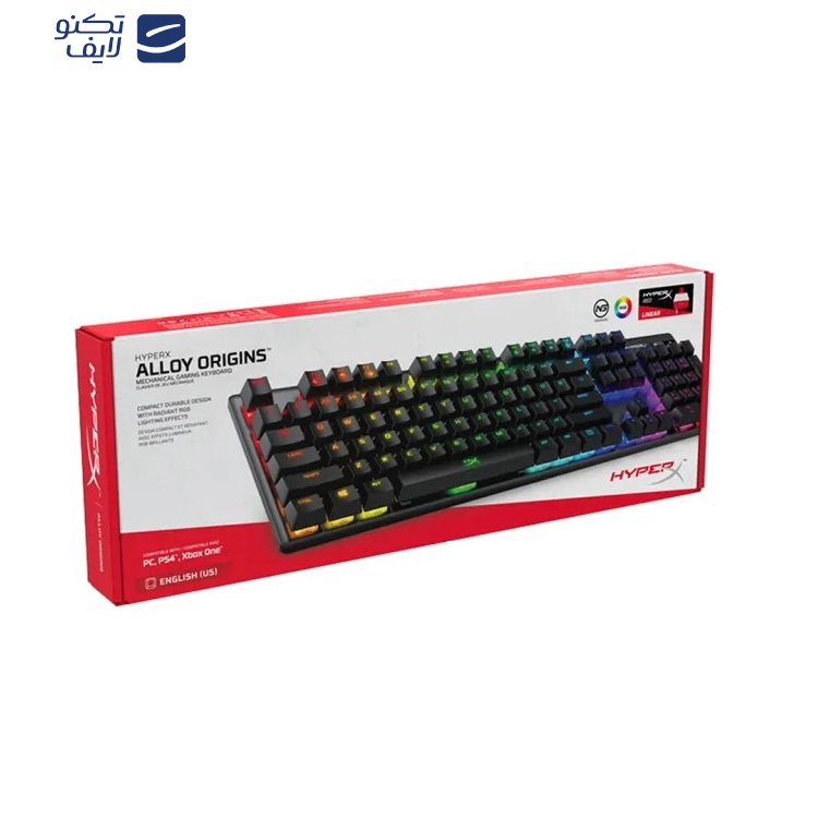 کیبورد مخصوص بازی هایپرایکس مدل HyperX Alloy Origins Full Size کیبورد مخصوص بازی هایپرایکس مدل HyperX Alloy Origins Full Size