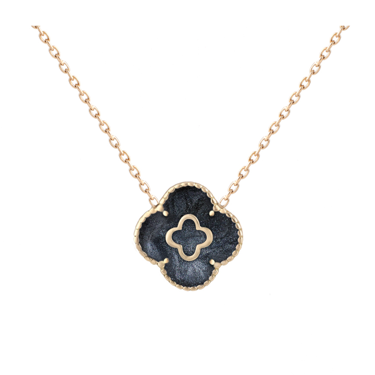 گردنبند طلا زنانه بان گالری مدل ونکلیف گوارسه دوبل مشکی