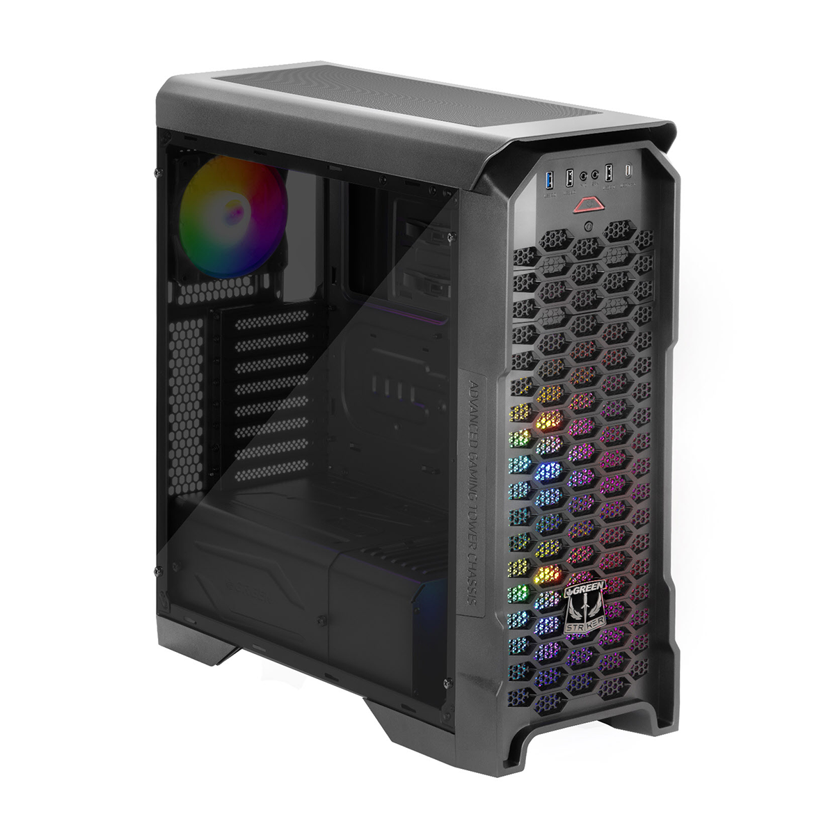 کیس کامپیوتر گیمینگ گرین مدل STRIKER FRGB کیس کامپیوتر گیمینگ گرین مدل STRIKER FRGB