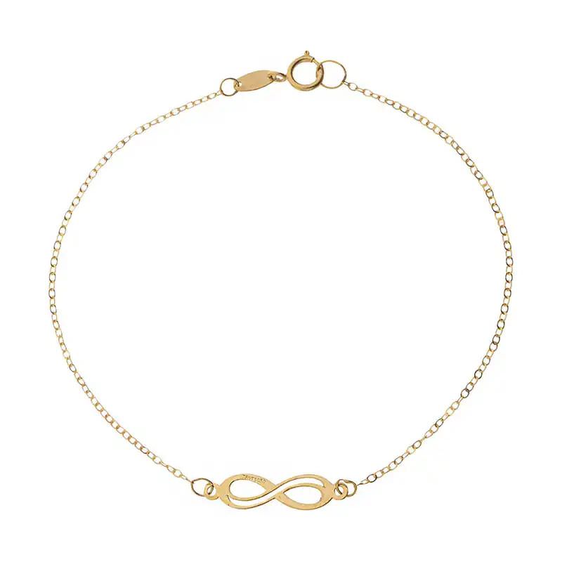 دستبند زنجیری طلا 18عیار طرح بی نهایت فاصله دار دستبند زنجیری طلا 18عیار طرح بی نهایت فاصله دار