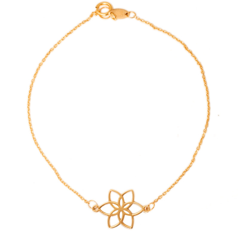 دستبند طلا 18 عیار طرح گل لوتوس دستبند طلا 18 عیار طرح گل لوتوس