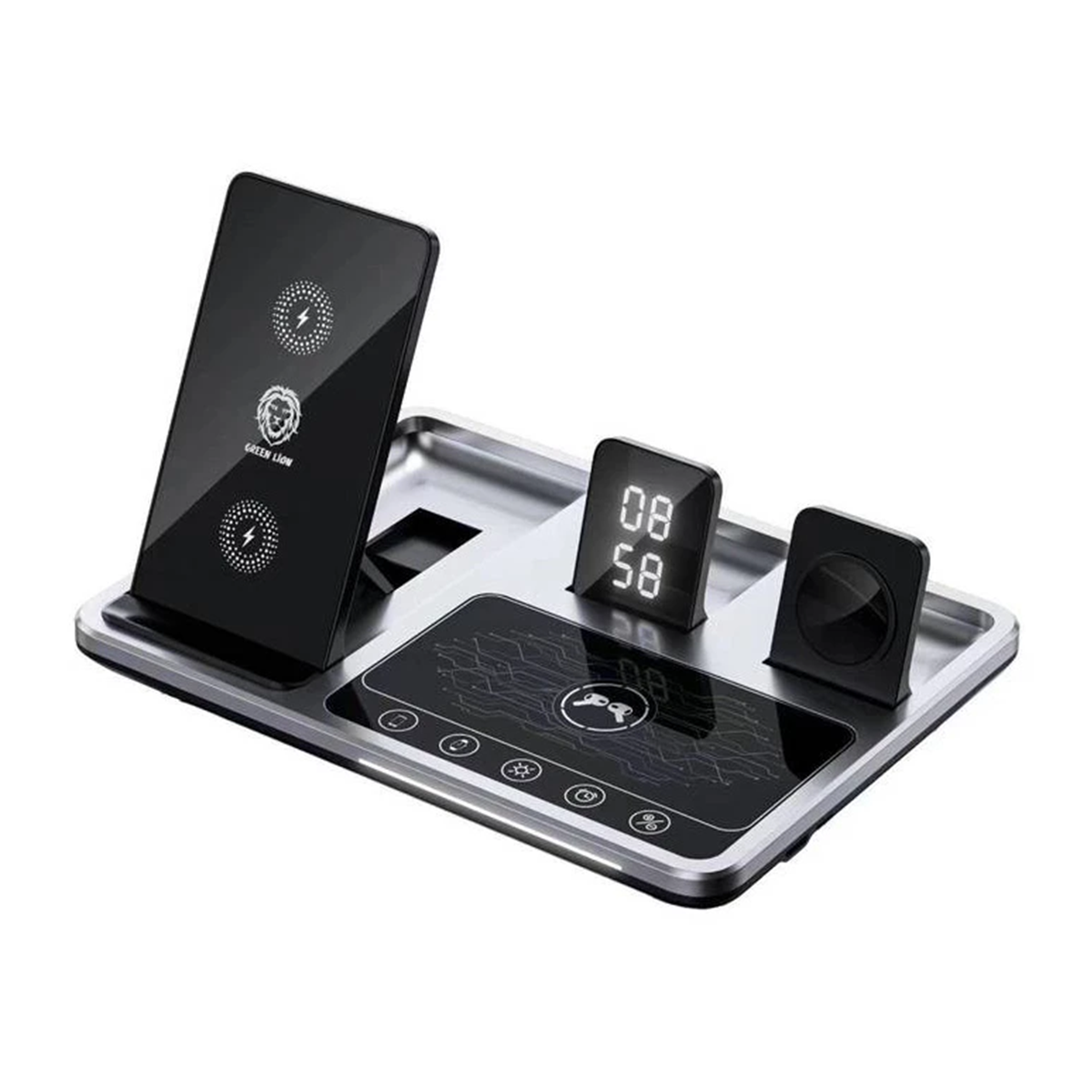 شارژر بی سیم گرین لاین مدل GN4IN1WCSBK توان 15 وات