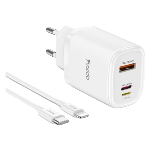 شارژر دیواری یسیدو مدل YC52 توان 20 وات به همراه کابل لایتنینگ شارژر دیواری یسیدو مدل YC52 توان 20 وات به همراه کابل لایتنینگ