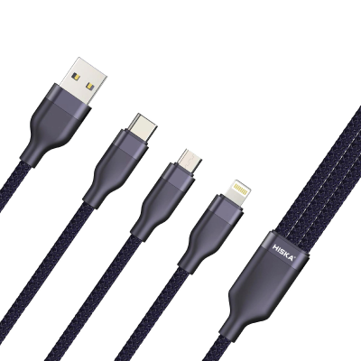 کابل لایتنینگ - MicroUSB و تایپ سی هیسکا مدل LX-32 طول 1.2 متر کابل لایتنینگ - MicroUSB و تایپ سی هیسکا مدل LX-32 طول 1.2 متر