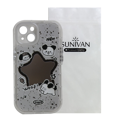 کاور گوشی اپل iPhone 13 سانیوان مدل آینه ای طرح فانتزی سگ کاور گوشی اپل iPhone 13 سانیوان مدل آینه ای طرح فانتزی سگ