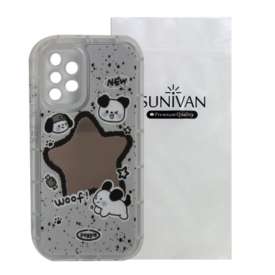 کاور گوشی سامسونگ Galaxy A13 4G سانیوان مدل آینه ای طرح فانتزی سگ