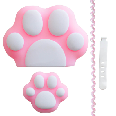محافظ کابل شارژ طرح فانتزی پنجه مدل CatPaw-Cover به همراه محافظ شارژر دیواری مجموعه 4 عددی