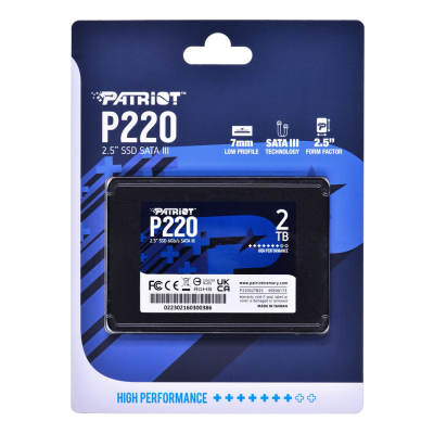 اس اس دی اینترنال پتریوت مدل Patriot 2TB P220 ظرفیت دو ترابایت اس اس دی اینترنال پتریوت مدل Patriot 2TB P220 ظرفیت دو ترابایت