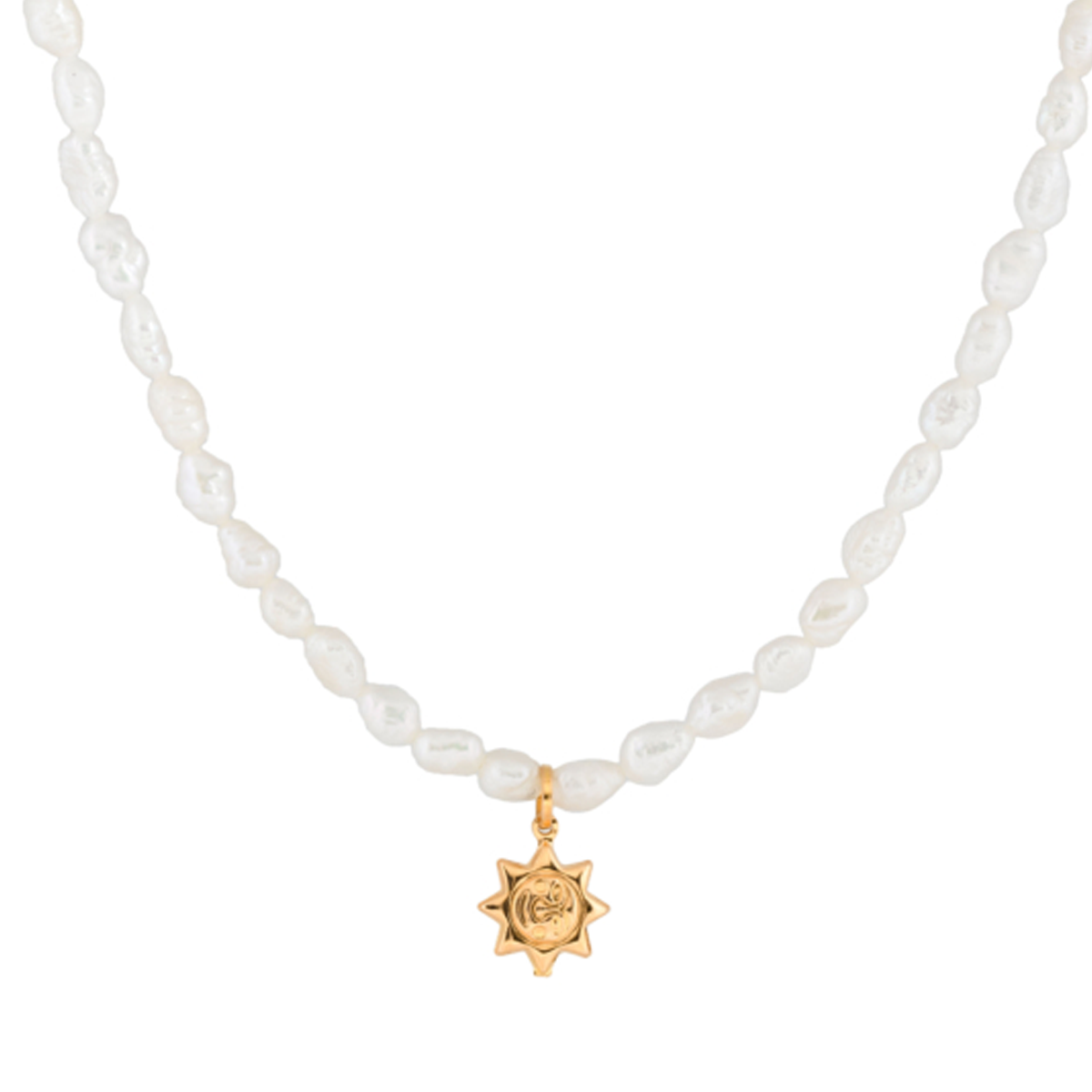 گردنبند طلا 18 عیار زنانه سور گالری مدل مروارید و خورشید کد wn4496