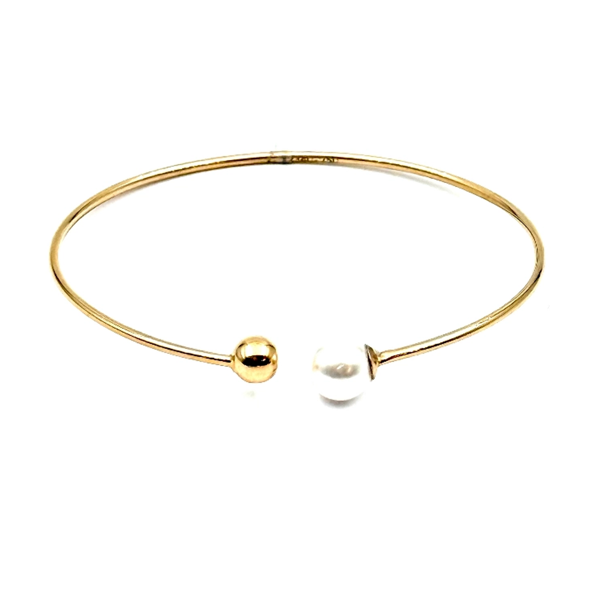 دستبند طلا زنانه طرح گوی و مروارید کد 1010