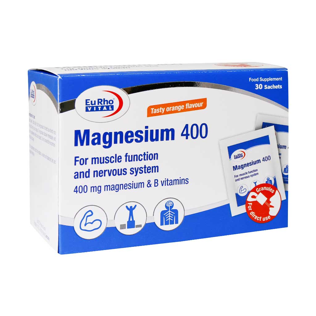 ساشه منیزیم 400 یوروویتال 30 عدد ساشه منیزیم 400 یوروویتال 30 عدد