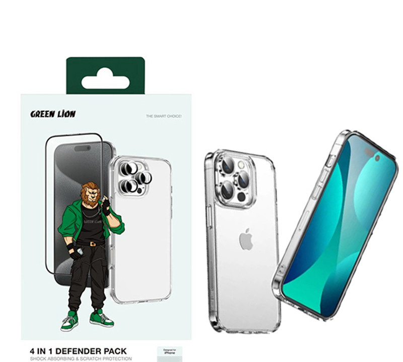 محافظ صفحه نمایش گرین لاین مدل 4in1 DF Pack مناسب برای گوشی موبایل اپل iPhone 16 Pro