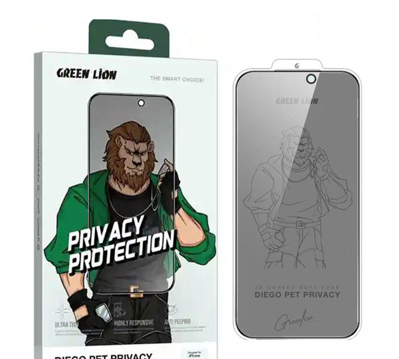 محافظ صفحه نمایش حریم شخصی گرین لاین مدل Diego Pet Privacy مناسب برای گوشی موبایل اپل iPhone 16 Pro
