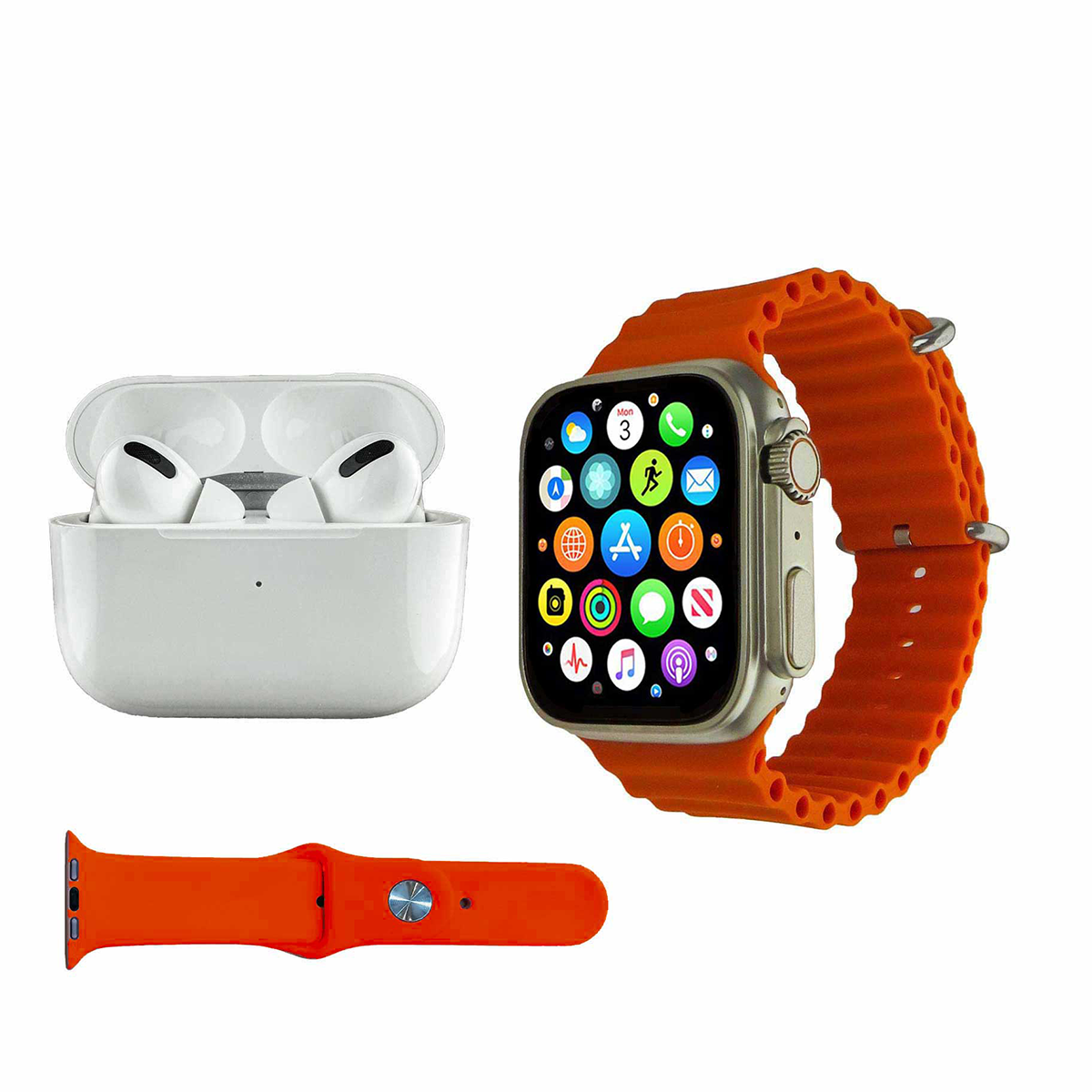 ساعت هوشمند ورنا مدل 01 Ultra Pack به همراه هندزفری بلوتوثی و بند ساعت هوشمند ورنا مدل 01 Ultra Pack به همراه هندزفری بلوتوثی و بند