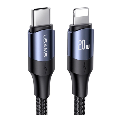 کابل تایپ سی به لایتنینگ یوسمز مدل US-SJ521 طول 1.2 متر کابل تایپ سی به لایتنینگ یوسمز مدل US-SJ521 طول 1.2 متر