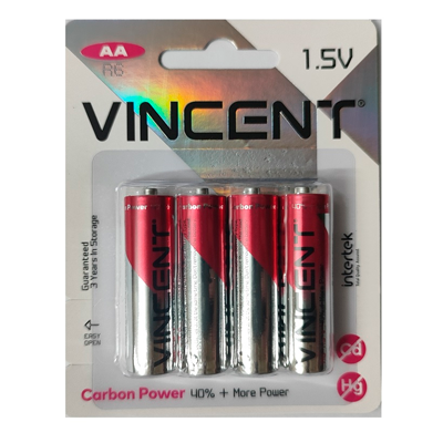 باتری قلمی وینسنت مدل کربن پاور بسته 2 عددی باتری قلمی وینسنت مدل کربن پاور بسته 2 عددی