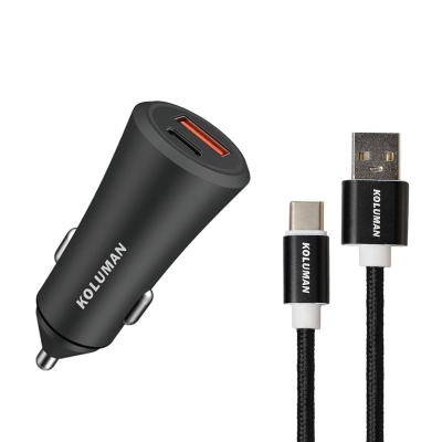 شارژر فندکی کلومن 20 وات مدل KC-C03 به همراه کابل USB-C شارژر فندکی کلومن 20 وات مدل KC-C03 به همراه کابل USB-C