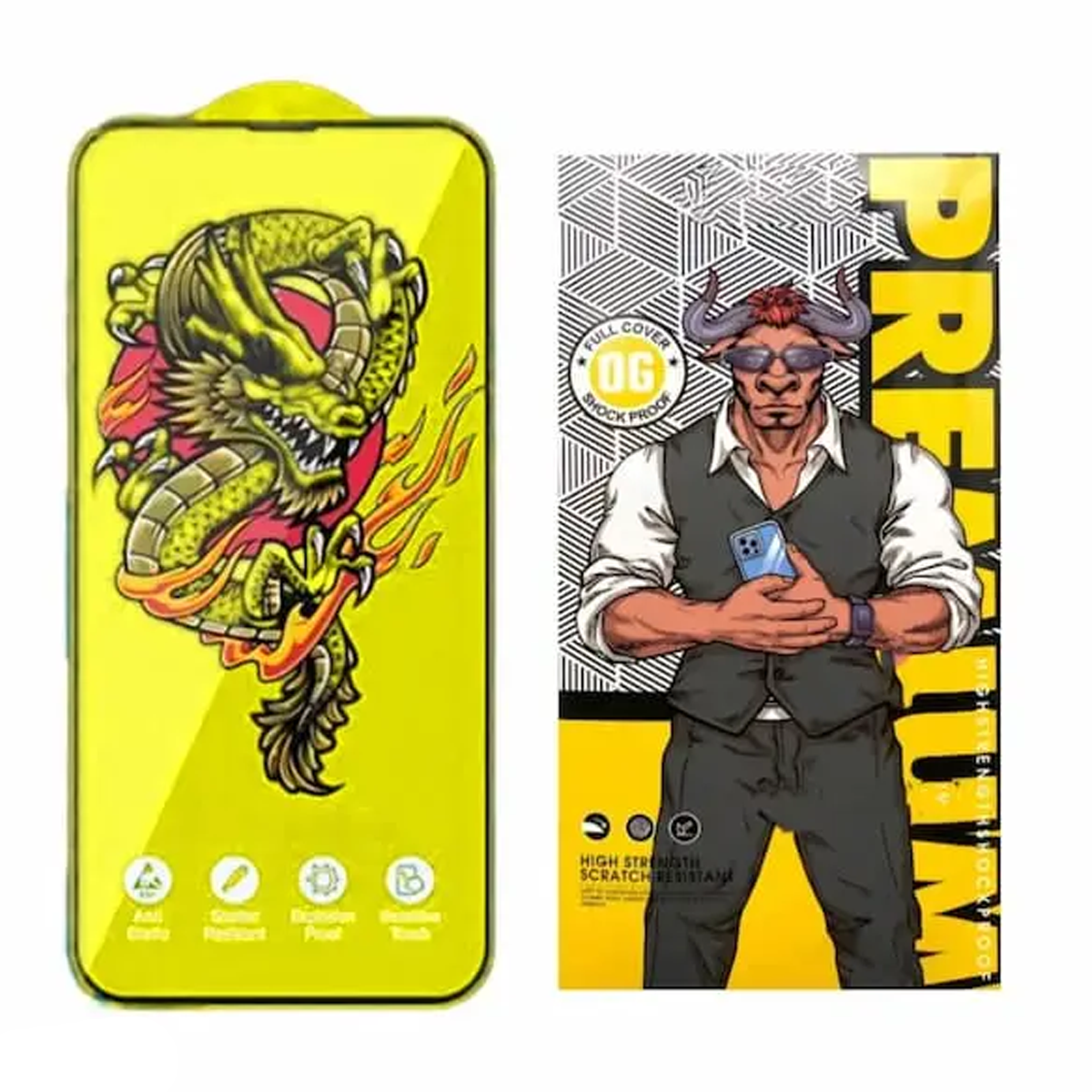 گلس گوشی سامسونگ Galaxy S24 FE اوجی مدل Yellow Dragon