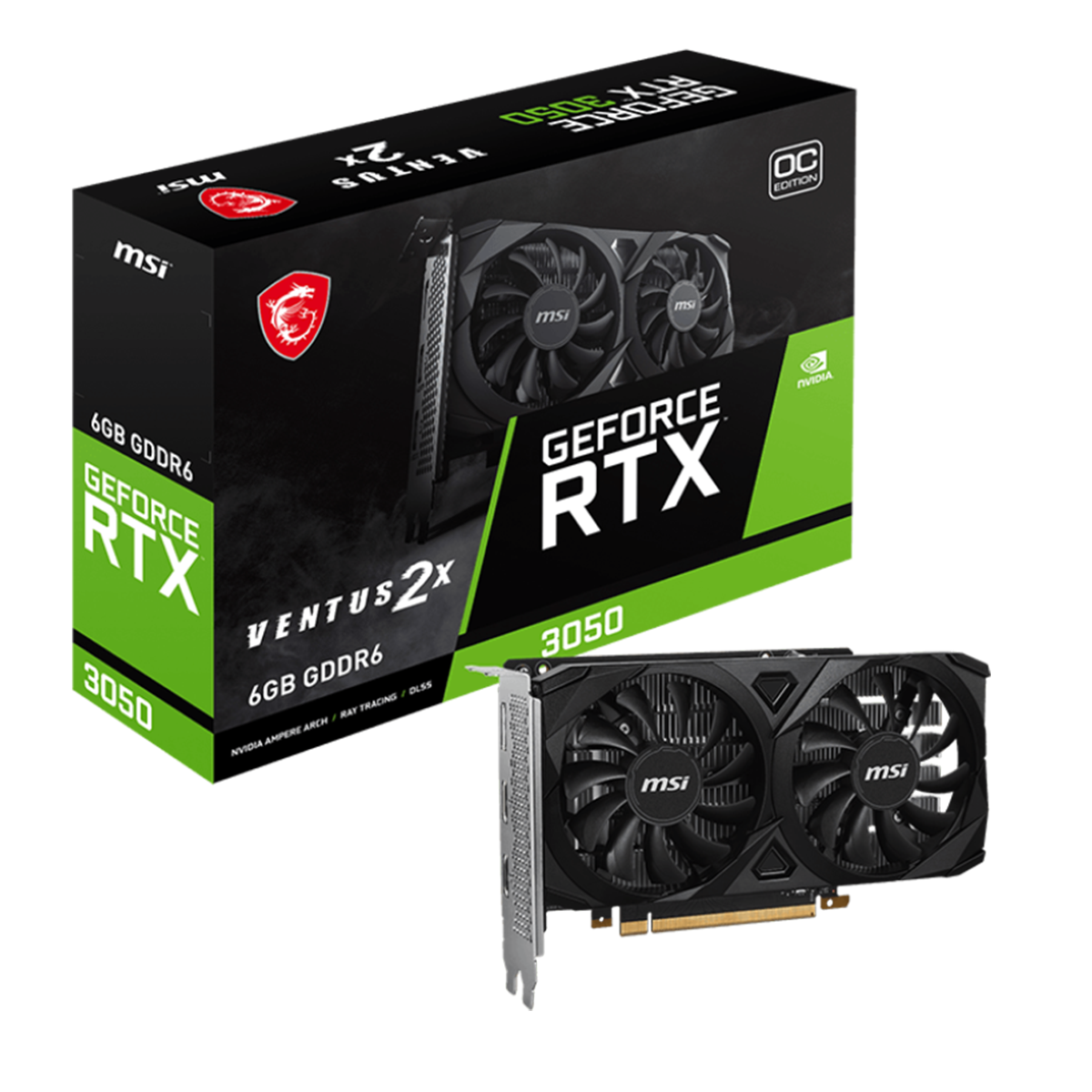 کارت گرافیک ام اس آی مدل RTX 3050 VENTUS 2X OC 6GB کارت گرافیک ام اس آی مدل RTX 3050 VENTUS 2X OC 6GB