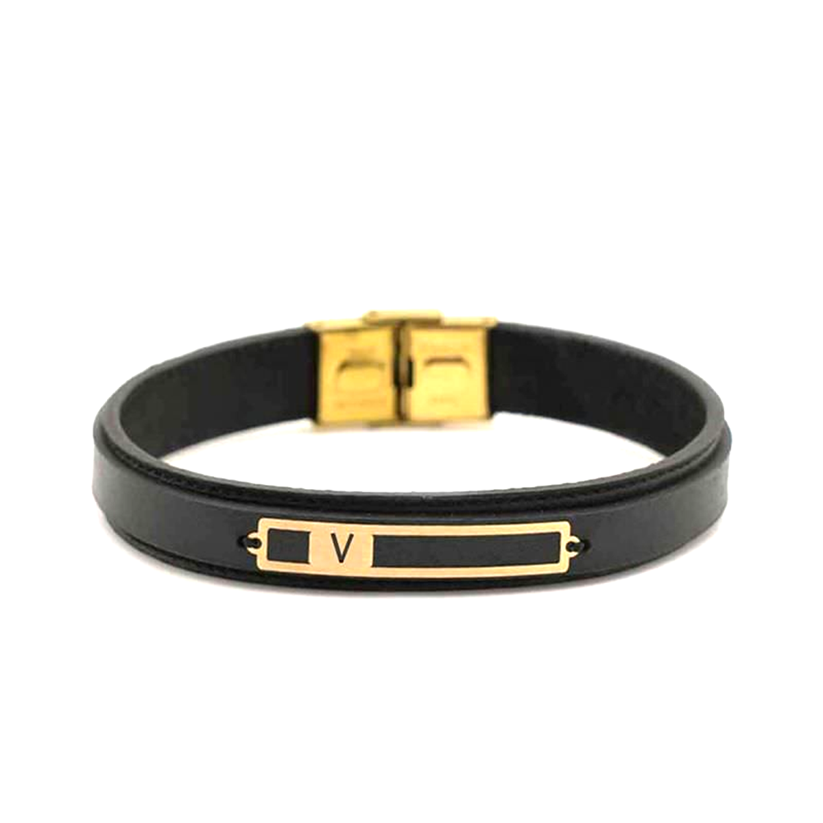 دستبند طلا با چرم طرح حرف V قو طلایی دستبند طلا با چرم طرح حرف V قو طلایی