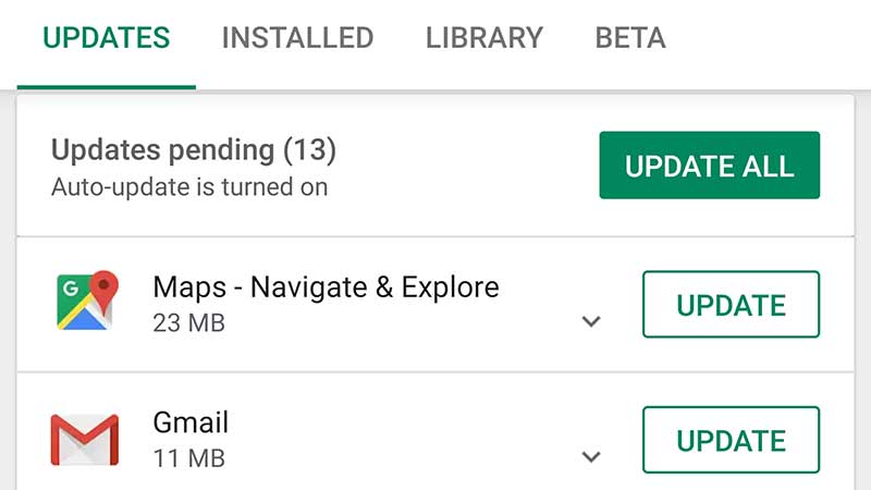 بررسی به روزرسانی برنامهها