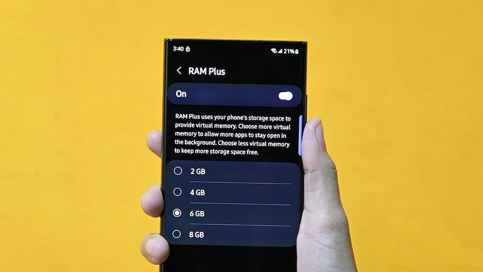 راهنمای فعالسازی رم مجازی سامسونگ