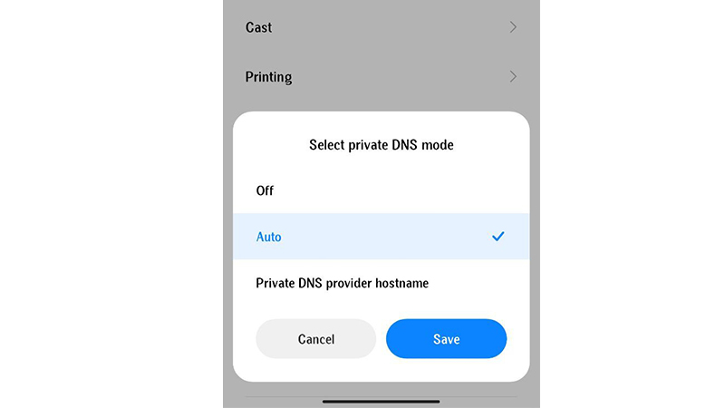 وضعیت Private DNS را تغییر دهید