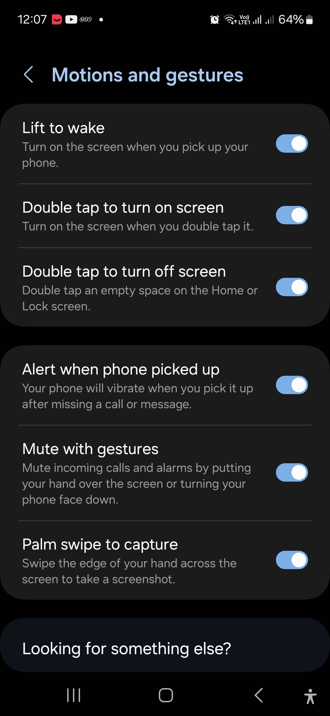 قابلیت های سامسونگ بخش Motions and gestures
